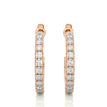 Load image into Gallery viewer, French V-Split C-Hoop Moissanite Earrings rose gold
