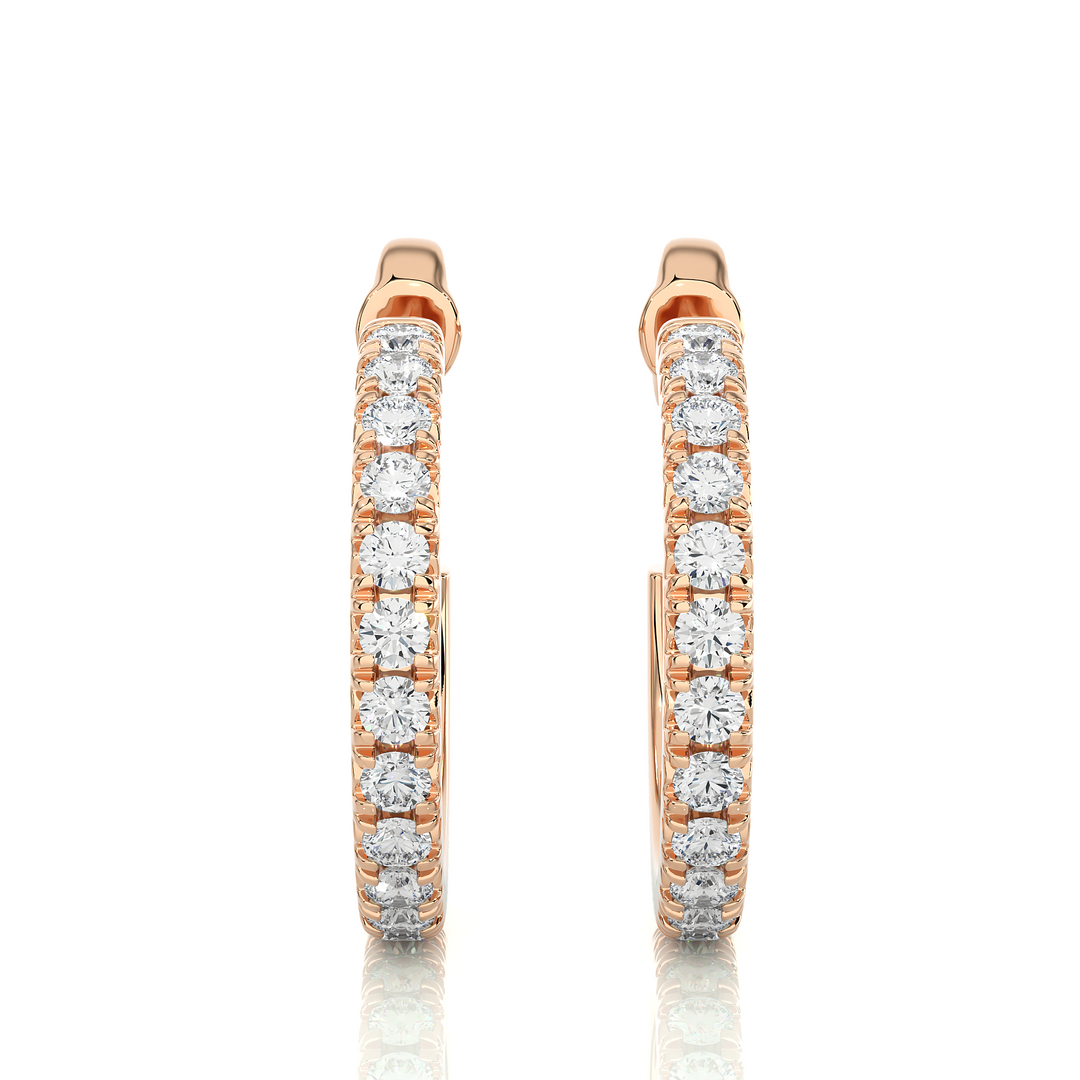 1 Carat French V-Split Moissanite Hoop Earrings In Silver