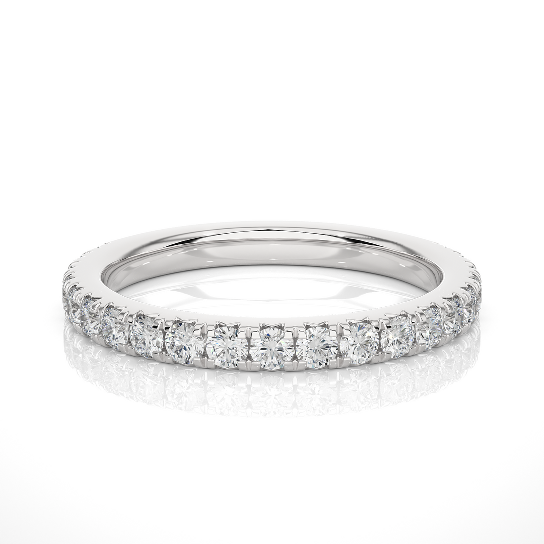 1 Carat Moissanite Eternity Band In Silver