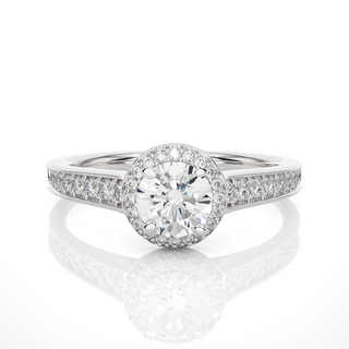 2 Ct Halo Round Stone Moissanite Engagement Ring in White Gold