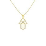 Load image into Gallery viewer, 0.50 Carat Round Cut Moissanite Hamsa Pendant in Rose Gold
