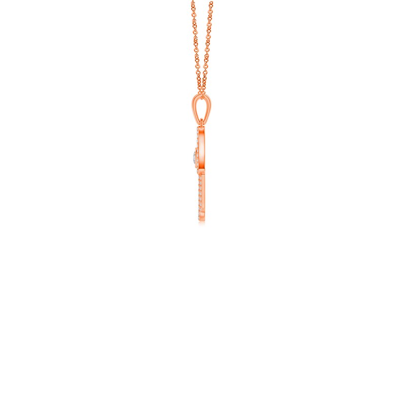 0.50 Carat Round Cut Moissanite Hamsa Pendant in Rose Gold