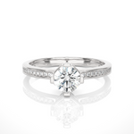 Load image into Gallery viewer, 1.40 Ct Round Moissanite Hidden Halo Ring In White Gold For Women's
