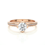 Load image into Gallery viewer, 1.40 Ct Round Moissanite Hidden Halo Ring In White Gold For Women's
