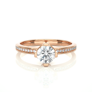 1.4 Ct Hidden Halo Solitaire Moissanite Women's Ring in Yellow Gold