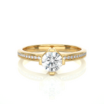 Load image into Gallery viewer, 1.40 Ct Round Moissanite Hidden Halo Ring In White Gold For Women's
