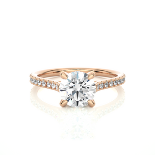 1.50 Ct Hidden Halo With Cathedral Setting Moissanite Engagement Ring in Yellow Gold