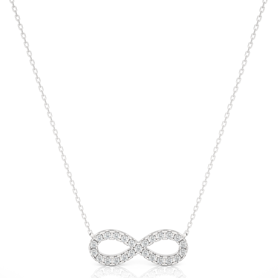 0.5 Ct Round Cut Moissanite Infinity Pendant In Silver