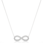 Load image into Gallery viewer, 0.5 Ct Round Cut Moissanite Infinity Pendant In Silver
