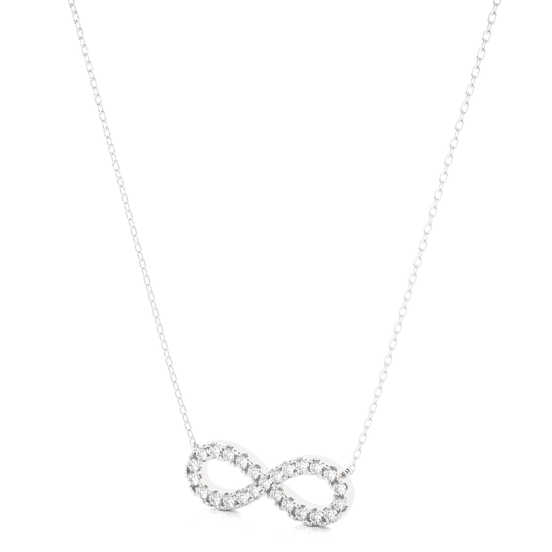 0.5 Ct Round Cut Moissanite Infinity Pendant In Silver