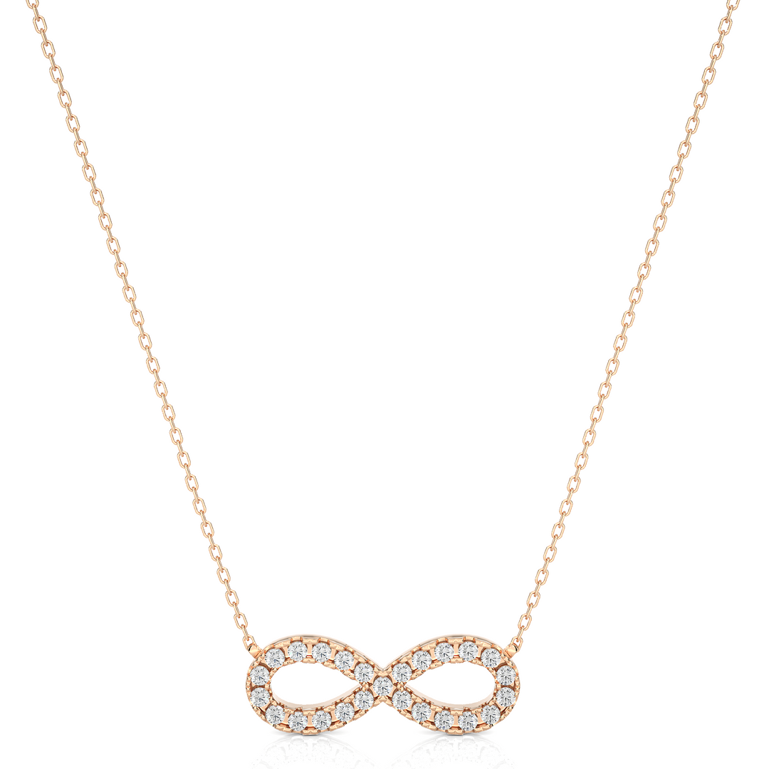 0.5 Ct Round Cut Moissanite Infinity Pendant In Silver