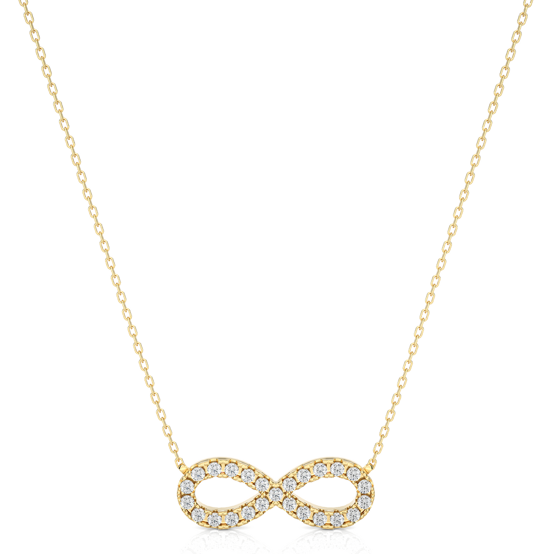 0.5 Ct Round Cut Moissanite Infinity Pendant In Silver