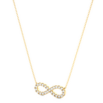 Load image into Gallery viewer, Infinity Round Stone Moissanite Pendant yellow gold
