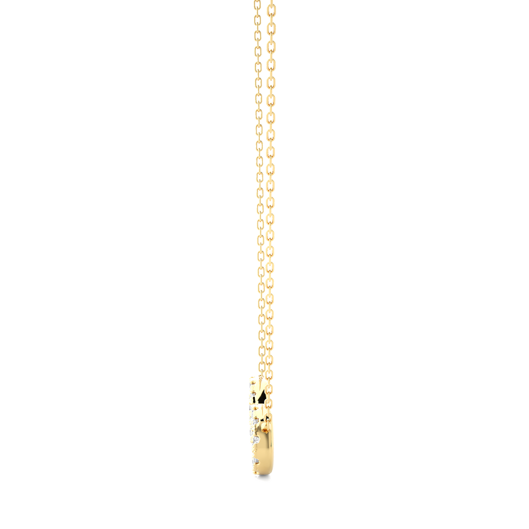 Infinity Round Stone Moissanite Pendant yellow gold