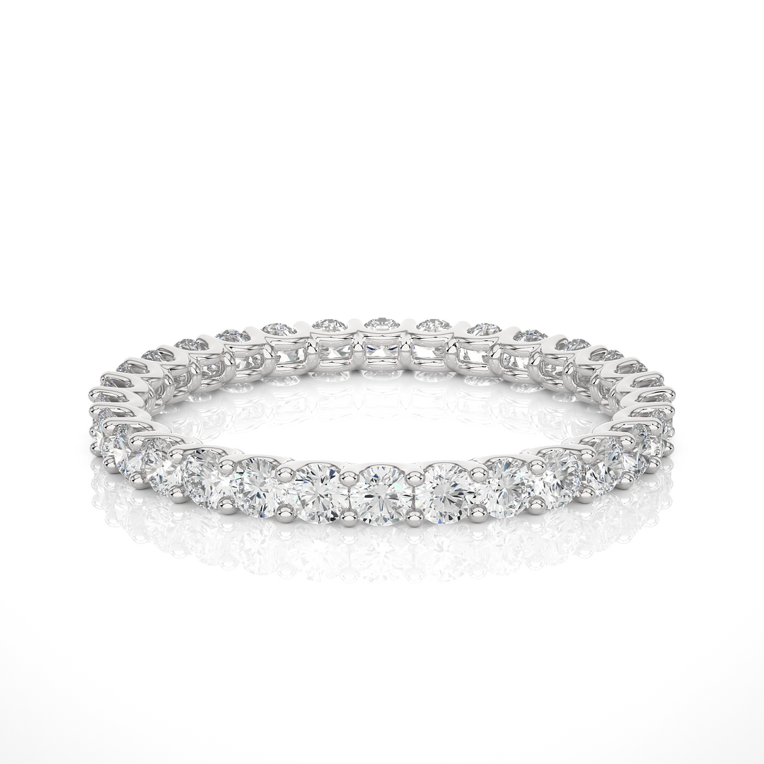 1 Carat Round Shape Moissanite Infinity Wedding Band In Rose Gold