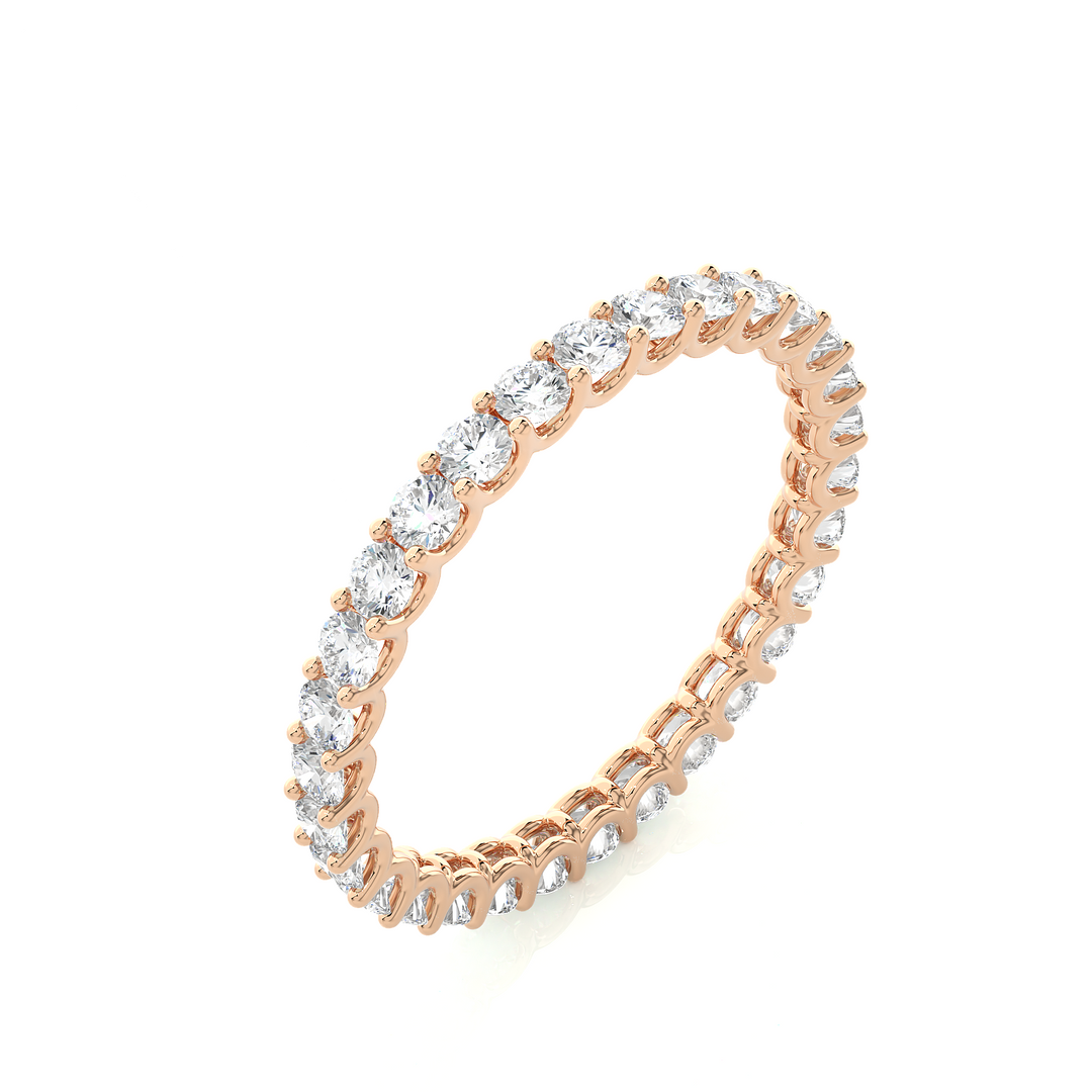 Infinty Round shape Moissanite Ring rose gold