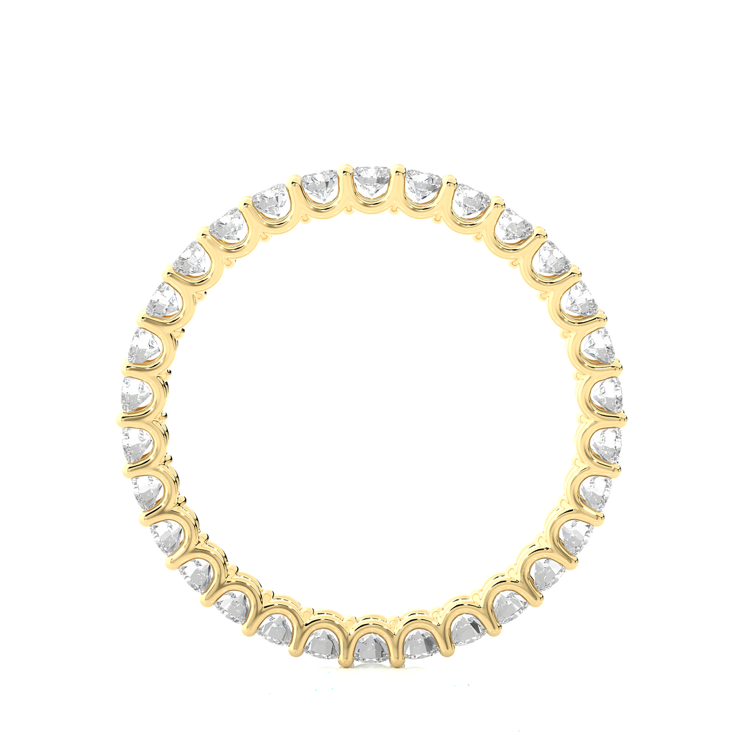 Infinty Round shape Moissanite Ring yellow gold