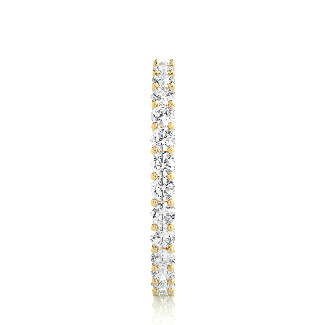 1 Carat Round Shape Moissanite Infinity Wedding Band In Yellow Gold