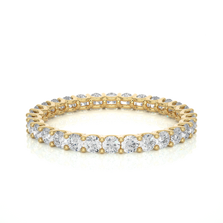 Infinty Round shape Moissanite Ring yellow gold