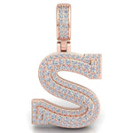 Load image into Gallery viewer, 3 Carat Round Shaped Moissanite initial "S" Pendant In White Gold
