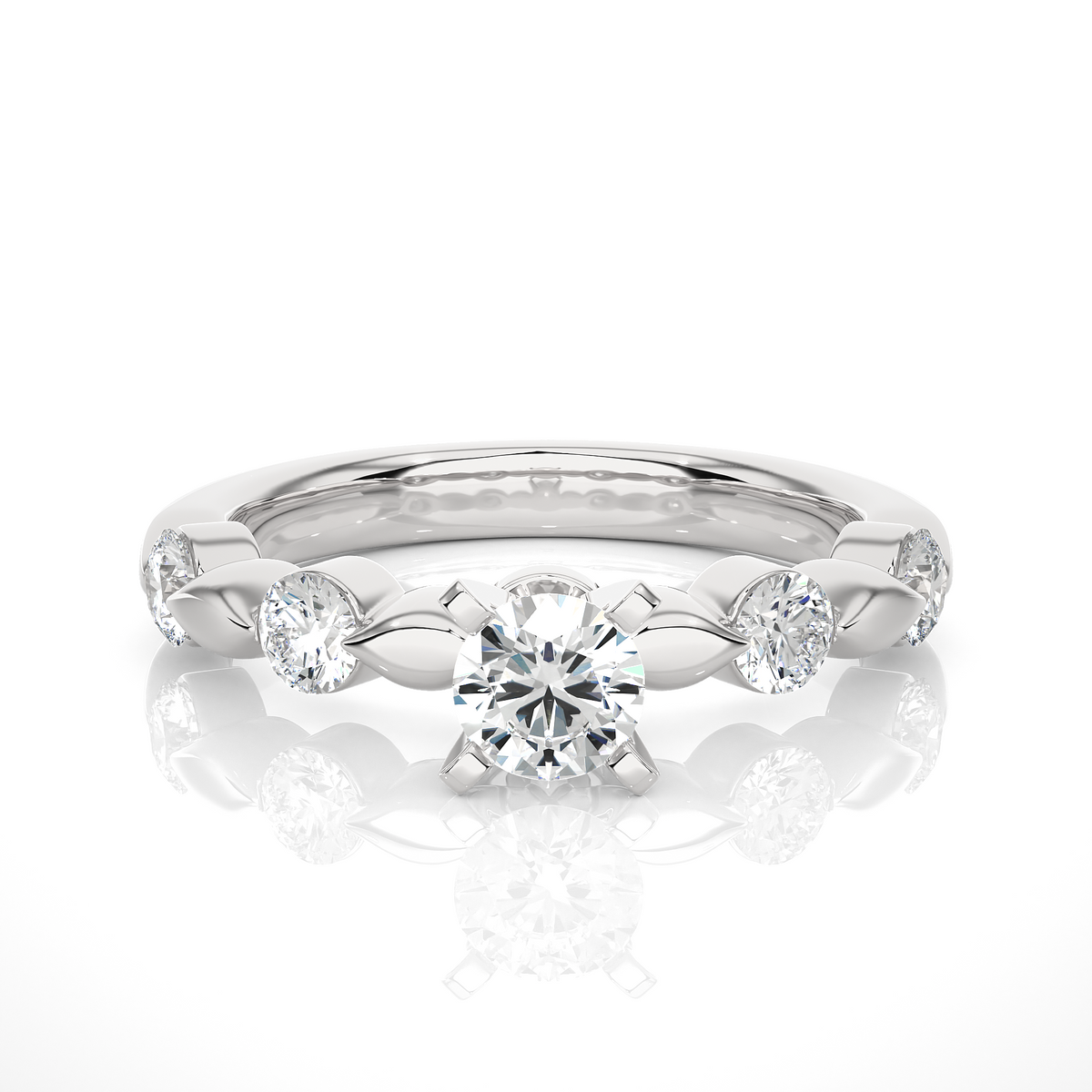 2 carat moissanite ring in sterling silver