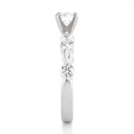 Load image into Gallery viewer, Leaf Design with Five Round Stone Moissanite Ring white gold
