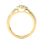 Load image into Gallery viewer, Marquise Halo with Frech V-Split Moissanite Ring yellow gold
