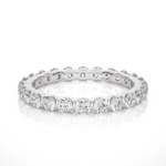 Load image into Gallery viewer, 1 Ct Round Cut Moissanite Bar Setting Wedding Band In White Gold
