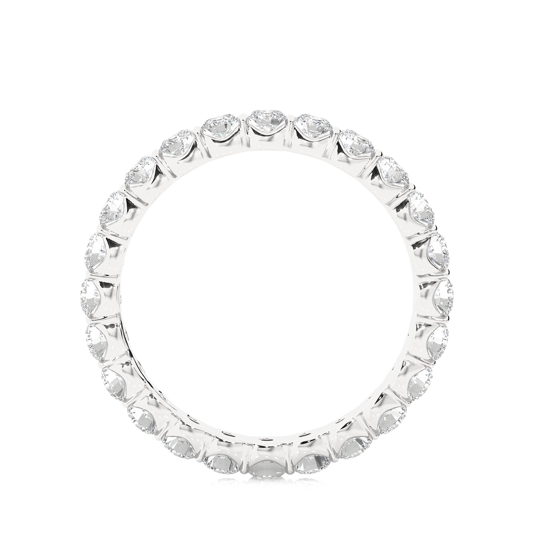 Moissanite Bar Setting Wedding Ring white gold