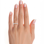 Load image into Gallery viewer, Moissanite Bar Setting Wedding Ring white gold
