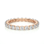 Load image into Gallery viewer, 1 Ct Round Cut Moissanite Bar Setting Wedding Band In White Gold
