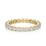 Load image into Gallery viewer, 1 Ct Round Cut Moissanite Bar Setting Wedding Band In White Gold
