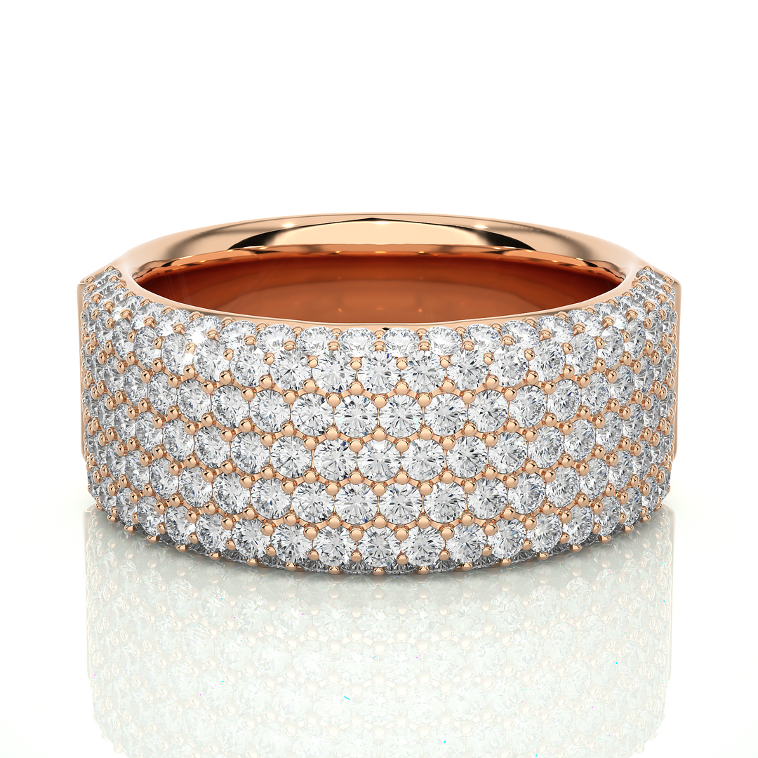 2 Carat Moissanite Micro Pave Wedding Band In Silver