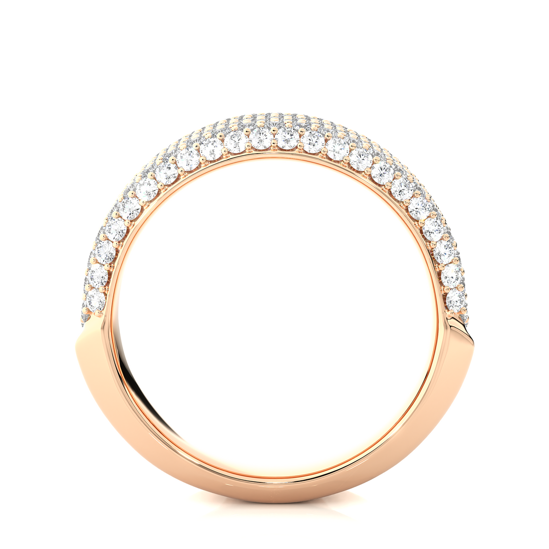 2 Carat Moissanite Micro Pave Wedding Band In Rose Gold