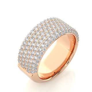 2 Carat Moissanite Micro Pave Wedding Band In Rose Gold