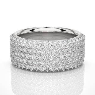 Moissanite Pave Wedding Band silver