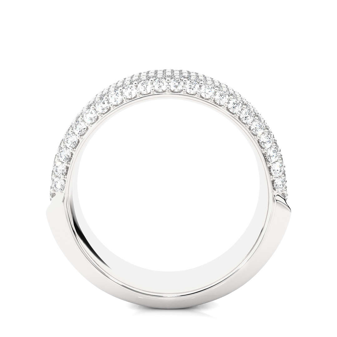 2 Carat Moissanite Micro Pave Wedding Band In Silver
