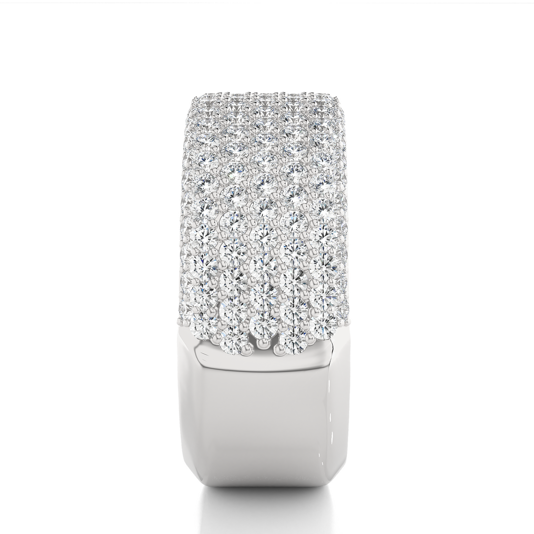2 Carat Moissanite Micro Pave Wedding Band In Silver