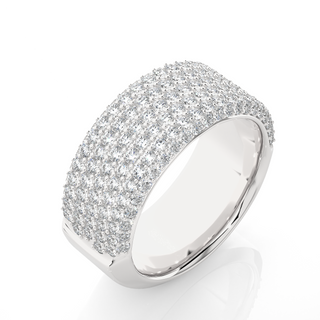 2ct Moissanite Micro Pave Wedding Band in Silver