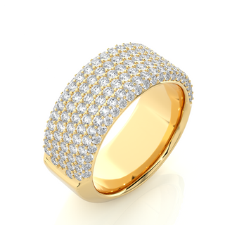 2ct Moissanite Wedding Band Yellow Gold in Micro Pave Setting