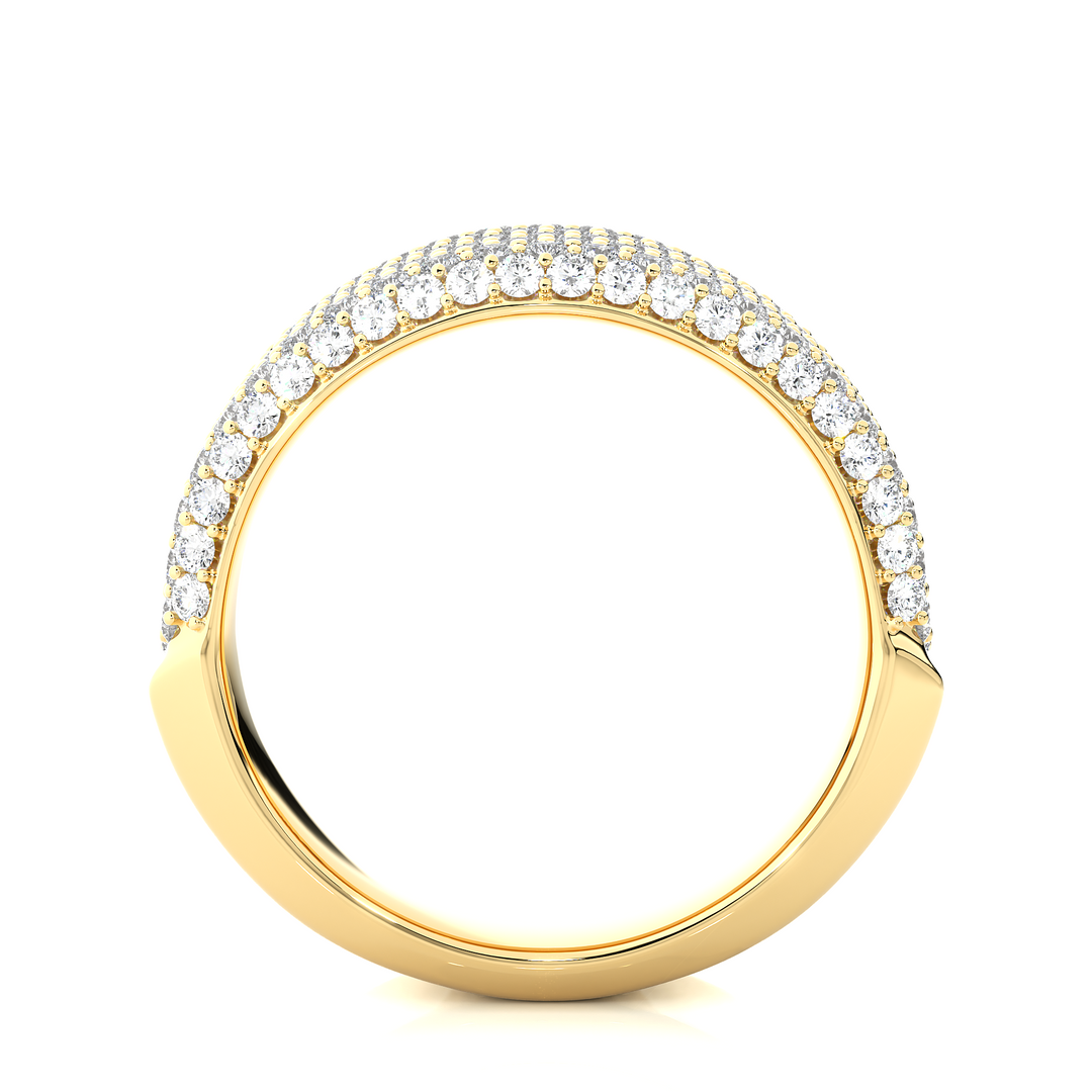 2 Carat Moissanite Micro Pave Wedding Band In Yellow Gold