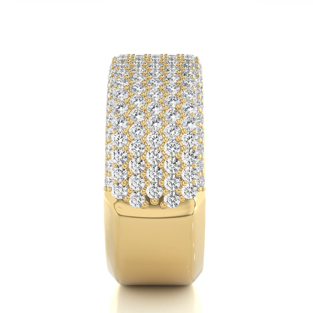 2 Carat Moissanite Micro Pave Wedding Band In Yellow Gold