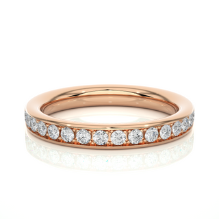 Moissanite Ring with Bead Bright Setting rose gold