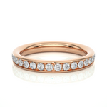 Load image into Gallery viewer, Moissanite Ring with Bead Bright Setting rose gold
