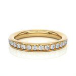 Load image into Gallery viewer, Moissanite Ring with Bead Bright Setting yellow gold

