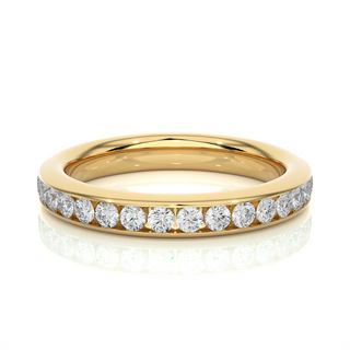 Moissanite Round Shape Womens's Engagement Ring yellow gold