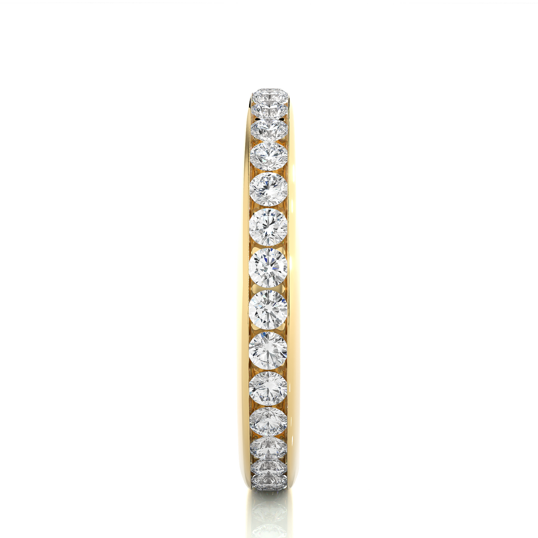 Moissanite Round Shape Womens's Engagement Ring yellow gold