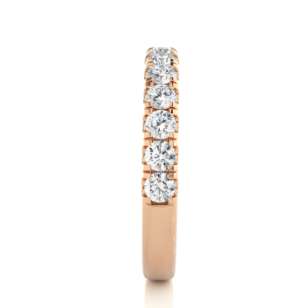 1 Ct Moissanite V-Split Half Eternity Band In Rose Gold