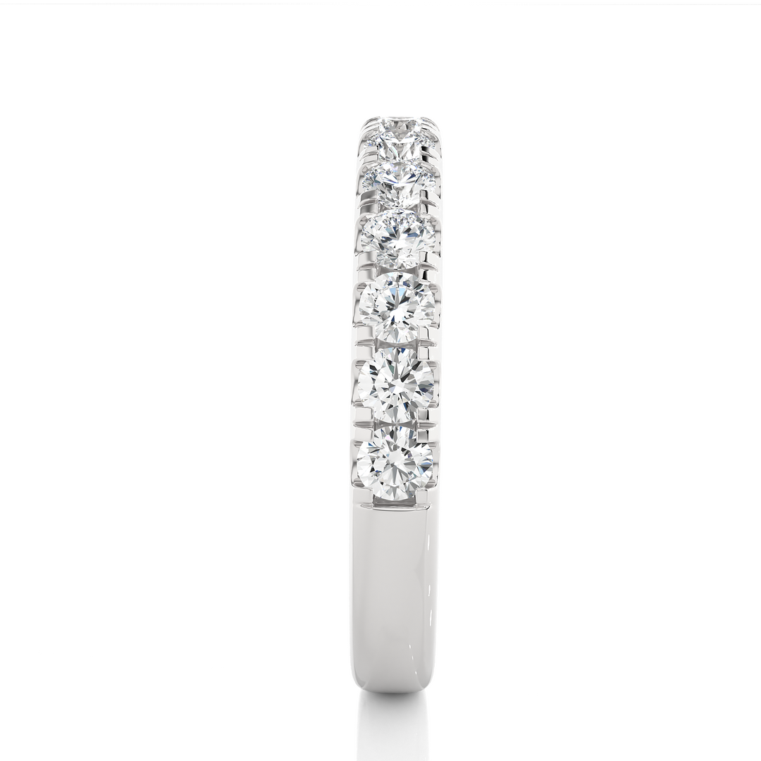 1 Ct Moissanite V-Split Half Eternity Band In White Gold