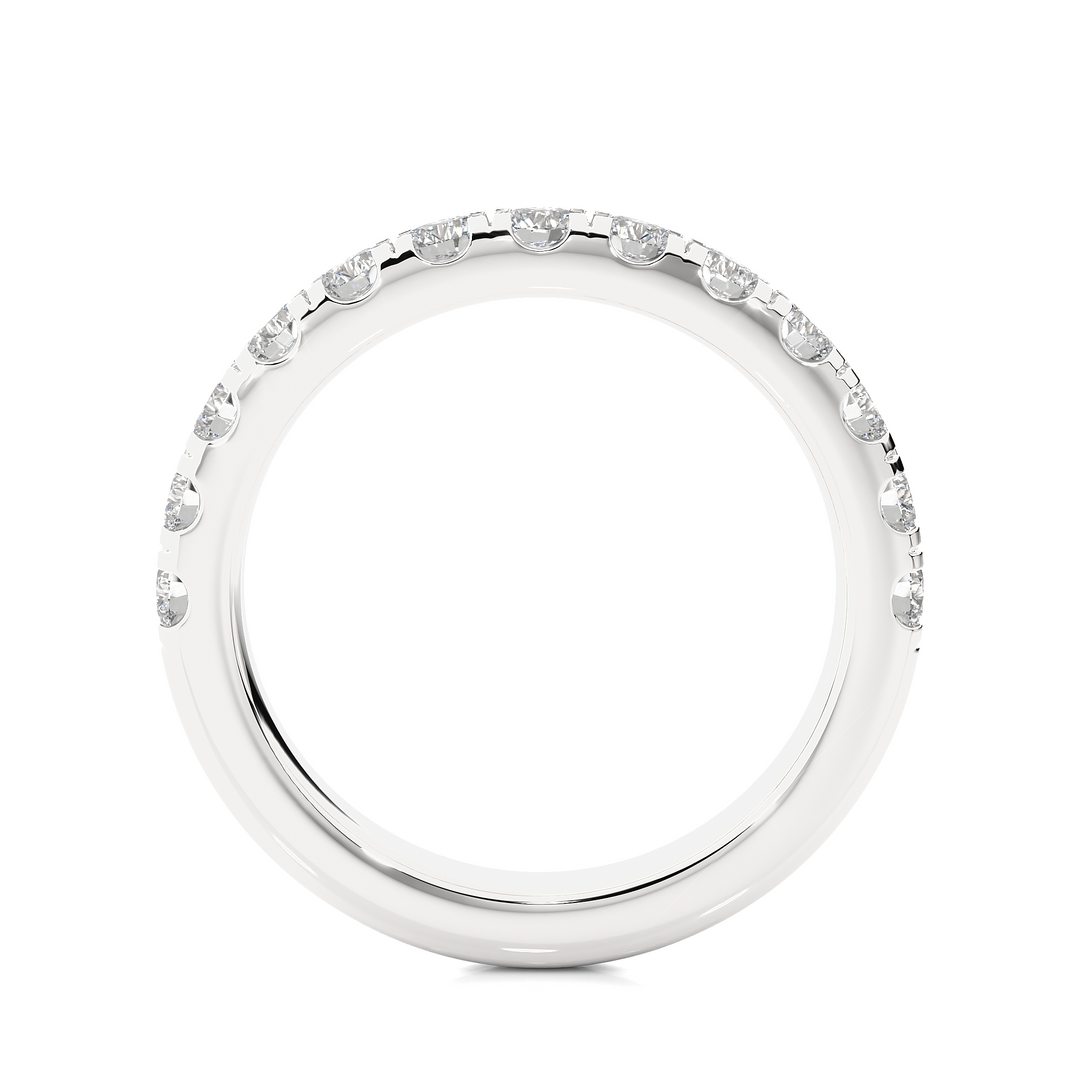 1 Ct Moissanite V-Split Half Eternity Band In Silver